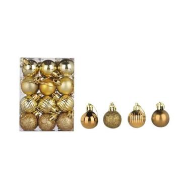 Imagem de Enfeites De Natal De 30mm, 24 Peças, Ornamentos Para Festa De Natal, D
