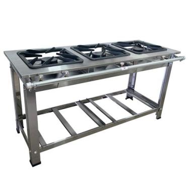 Imagem de Fogão Industrial 3 Bocas Cefaz Linha Gold Inox 430 Alta Pressão I430 -