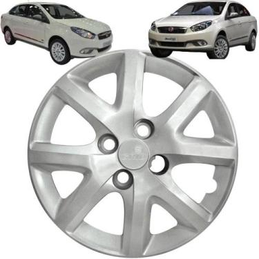 Imagem de 1 Calota Modelo Siena 2014 Aro 13 Polegadas Parafuso Cubo Baixo Grid