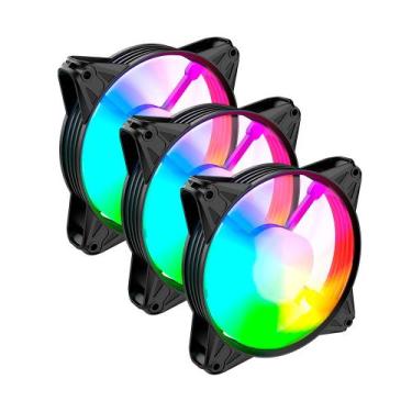 Imagem de Kit 3 Fans RGB Auto Eurus 120mm Clanm 1100RPM