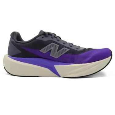 Imagem de Tênis New Balance Fuelcell Rebel V5 Masculino, 46, Roxo, Cinza