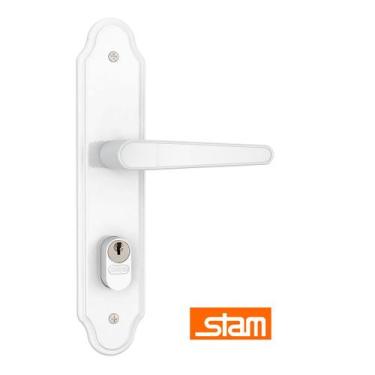 Imagem de Fechadura Porta Madeira Stam Externo 803/03 Completa Branco