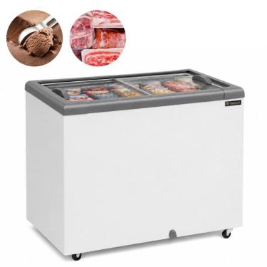 Imagem de Freezer Horizontal Expositor 295L Tampa de Vidro Para Sorvetes e Congelados GHD-300 Gelopar