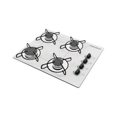 Imagem de Fogão Cooktop 4 Bocas Ultra Chama Bivolt - Branco - Chamalux