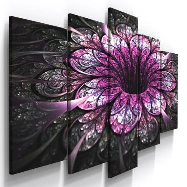 Imagem de Quadros Decorativos Flor Roxo Digital Sala Quarto 1