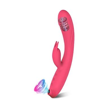 Imagem de Vibrador 3 em 1 Estimulador Ponto G Clitóris Sucção Feminino Brinquedos Sexuais Para Adultos 15 Frequências Zatla (Vermelho)