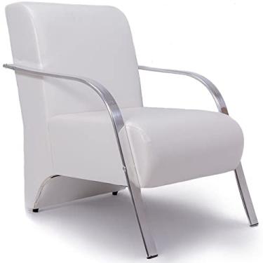 Imagem de Poltrona Decorativa Santa Rita com braço de Alumínio - Branco