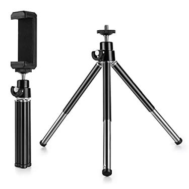 Imagem de Mini tripé para webcam e telefone, suporte de metal extensível para webcam com suporte de telefone, compatível com Webcam Logitech C920 C922 C930e C920x Brio