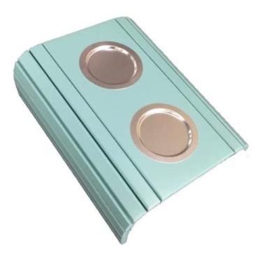 Imagem de Esteira Decorativa Laqueada Apoio Sofá C Alumínio Azul Bebe