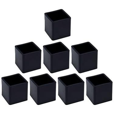 Imagem de Karcy Furniture – Bonés para cadeiras com pés quadrados e pés retangulares. Protetores de piso de borracha, preto, 20x20mm/0.8" x 0.8", Black