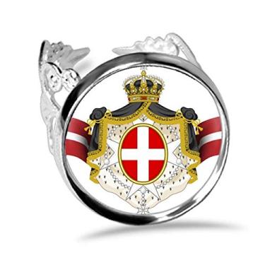 Imagem de DIYthinker Anel de noivado ajustável com símbolo do país da Dinamarca com emblema nacional