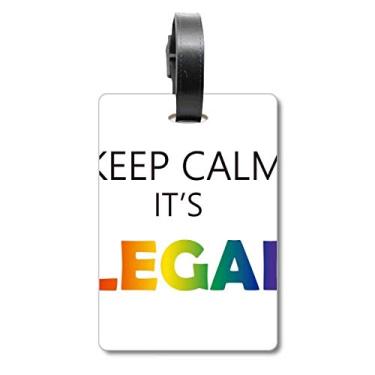 Imagem de LGBT Bandeira de arco-íris Keep Calm Mala Etiqueta Etiqueta para Bagagem Cartão de Bagagem Scutcheon Etiqueta