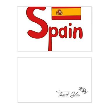 Imagem de Bandeira nacional da Espanha com estampa vermelha, cartão de agradecimento de aniversário