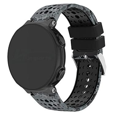 Imagem de Pulseira Militar Camuflada compativel com Relogio Forerunner 235 220 230 620 630 735XT - Marca LTIMPORTS (Preto)