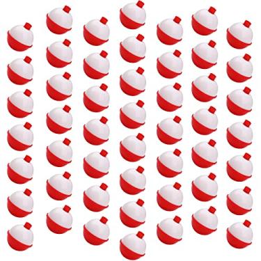 Imagem de Boias de pesca para variedade de pesca, boias de pesca de encaixe ABS rígidas, boias de pressão, boia redonda, boia de pesca, acessórios de equipamento de pesca vermelhos e brancos, 10 peças, 25