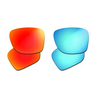Imagem de Prizo Lentes polarizadas de reposição para óculos de sol Oakley Sylas OO9448-2 conjuntos (vermelho fogo + azul), médio