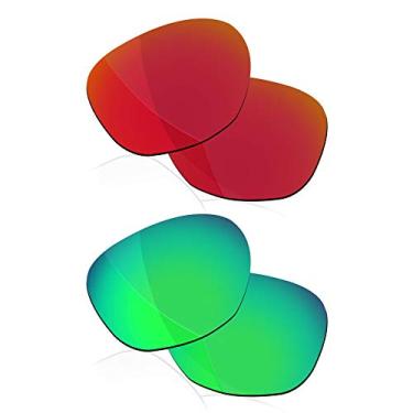 Imagem de RockShell Lentes polarizadas de substituição para óculos de sol Oakley Garage Rock OO9175 - Vermelho Lava + Verde Python