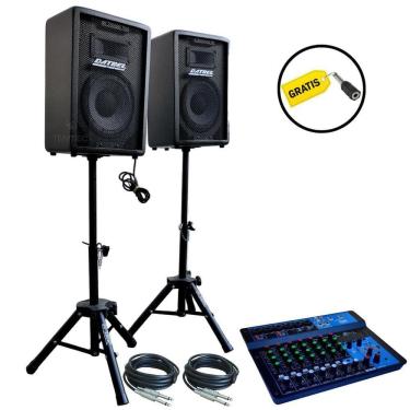 Imagem de CAIXA SOM ATIVA PASSIVA DATREL MESA 8" 300W RMS TRIPÉ MESA