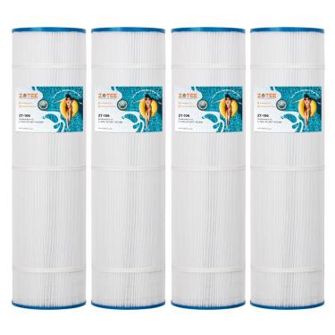 Imagem de ZOTEE Filtro de piscina PCC105 substitui Pentair CCP420, PCC105-PAK4,178584, C-7471, Darlly 71053,817-0106,R173576, Filbur FC-1977,105 pés quadrados 26-1/40.6 cm x 17 cm Cartucho de filtro de piscina