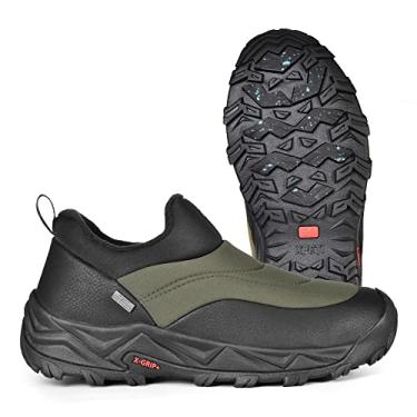 Imagem de XPETI Mocassins masculinos casuais de inverno para neve Cocoon moc impermeável para caminhadas na selva, fácil de calçar e descalçar, Oliva, 43