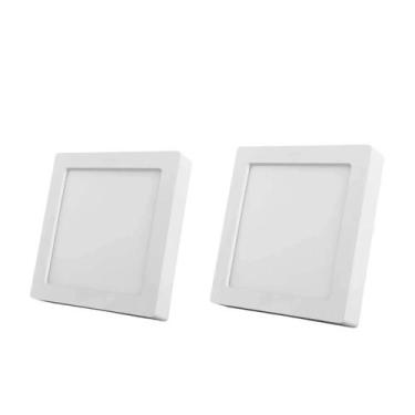 Imagem de Kit 2 Paineis Paflon Quadrado Led Eco 18w Luz Quente Amarela 3000k P/ 