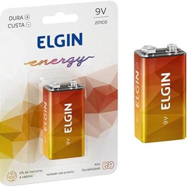 Imagem de Pilha 9V Elgin Alcalina Retangular - 1 unidade
