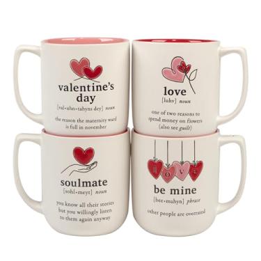 Imagem de Cerified International Canecas certificadas para o Dia dos Namorados Internacional de 510 g, conjunto de 4, multicoloridas