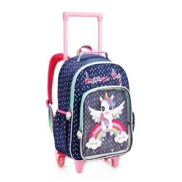 Imagem de Mochila De Rodinhas Infantil Feminina Bolsa Menina Unicornio - Denlex,