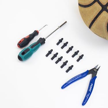 Imagem de Rowland Harbor 10 válvulas de basquete e kit de reparo de vazamento - bola médica para bolas infláveis (bocal, soquete hexagonal, gancho de crochê, alicates diagonais) - para basquete, futebol, vôlei