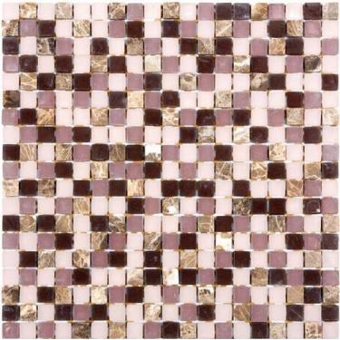 Imagem de PASTILHA DE VIDRO FOSCO COM PEDRA GS502 - GLASS STONES ROSA 31x31cm - 
