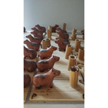 Imagem de Capivara pp,  porta caneta na base madeira, tam. p (10 und) - artesana