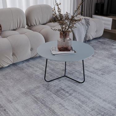 Imagem de Mesa de Centro Trude Redonda 30cm X 67cm X 67cm Cristal/Preto