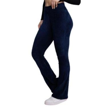 Imagem de Calça Legging Flare Cotelê Bella Fiore Veludo Cós Alto Inverno Cintura Alta Moda Casual-Feminino