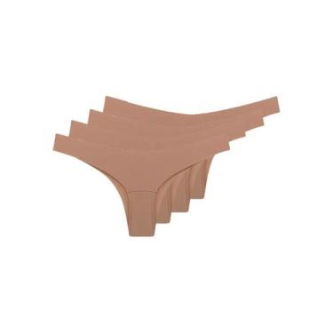 Imagem de Kit com 4 Calcinhas Biquíni Bonjour Kt35870, Bege, G