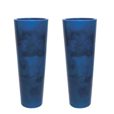 Imagem de Kit 2 Vasos para plantas Cone em Polietileno(Azul)