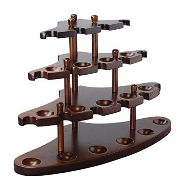 Imagem de MUXIANG Suporte para Cachimbo de Tabaco Em Madeira de Nogueira, Coleção para 15 Cachimbos, Cor Café, Feito À Mão.