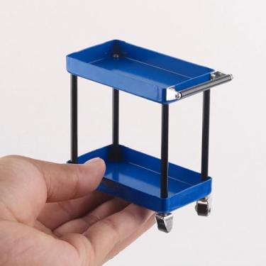 Imagem de Carrinho de Ferramentas de Laminação de Metal, Artesanato para Carrinho RC Modelo Em Escala 1/8 1/10 1/12 1/16, Comprimento de 86 Mm, Rodas, Fácil Montagem e Desmontagem, (Azul)