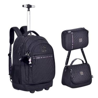 Imagem de Kit Mochila Rodinha Lancheira Estojo Rebecca Bonbon Crinkle - Clio Sty