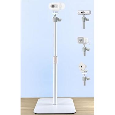 Imagem de AceTaken Suporte de webcam branco com suporte magnético para webcams Logitech Brio-100, Brio 300, Brio 500, StreamCam, MX-Brio-4K