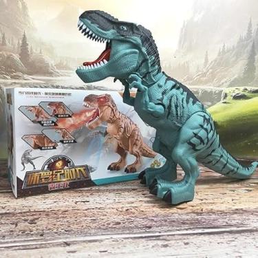 Imagem de Brinquedo Dinossauro Elétrico, Rei dos Dinossauros T-Rex Robô, Dinossauro Mecânico com Led, Spray, Sons e Ovos Realista Infantil (Verde)