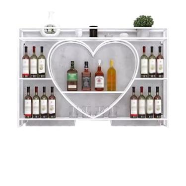 Imagem de Suporte para Vinhos Rack de vinho montado na parede, rack de vinho, refrigerador de vinho, rack de exibição de ferro para casa, prateleira de vinho branco Porta-Garrafas(Branco,Grande)