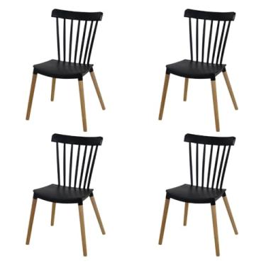 Imagem de Kit 04 Cadeiras de Jantar Cozinha Moderna Windsor Madeira