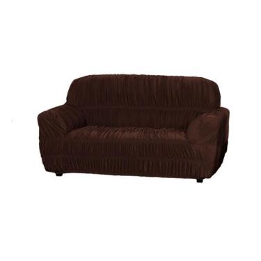 Imagem de Capa Elasticada 2 Lugares Liso Para Sofá Para sua Sala - M.A Enxovais,