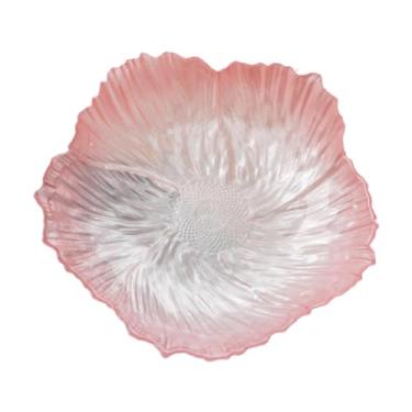 Imagem de Ioensy Prato de vidro com flores de luxo, prato para joias, salada, frutas, lanche, anel, porta-joias, para escritório, casamento, casa, L