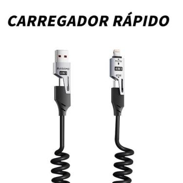 Imagem de Carregador Para iP Tipo C Cabo 4 Em 1 Carregamento Rápido Escalável Tr