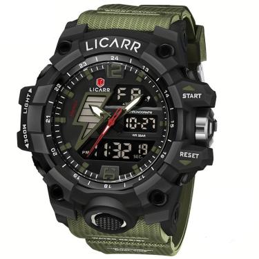 Imagem de Relógio Esportivo Masculino com Cronógrafo Analógico/Digital Duplo Display, 50m à Prova D`agua