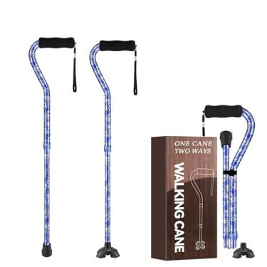 Imagem de YOKABOZE Bengala Dobrável E Leve Para Homens Mulheres, Com Alça Deslocada, Ajustável, Mobilidade Equilíbrio, Idosos, Base Pequena, 32-37"