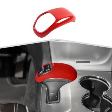 Imagem de amayum Capa de manípulo de câmbio de marchas para console central, sobreposição adequada para Jeep Grand Cherokee 2014-2015, para Chrysler 300C 2012-2014, vermelho