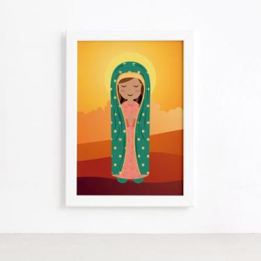 Imagem de Quadro Nossa Senhora de Guadalupe Moldura Branca 22x32cm - Quartinhos