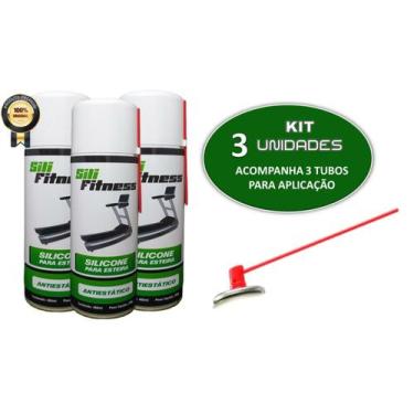 Imagem de 3 Silicones Lubrificante Óleo SILI FITNESS 480ml Antiestático Próprio 